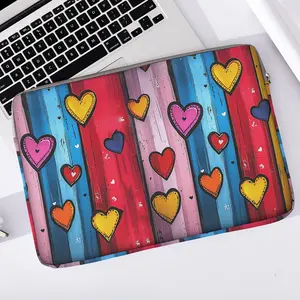 Heart Pattern Printed Notebook Bag, Soft Notebook Cover, Fits Laptop, Tablet Case, Zipper Storage Pouch, Ideal for Notebooks and Laptops, Laptop Sleeve