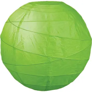 BLOWOUT 5-PACK 6" Grass Greenery Round Paper Lantern, Crisscross Ribbing, Chinese Hanging Wedding & Party Decoration