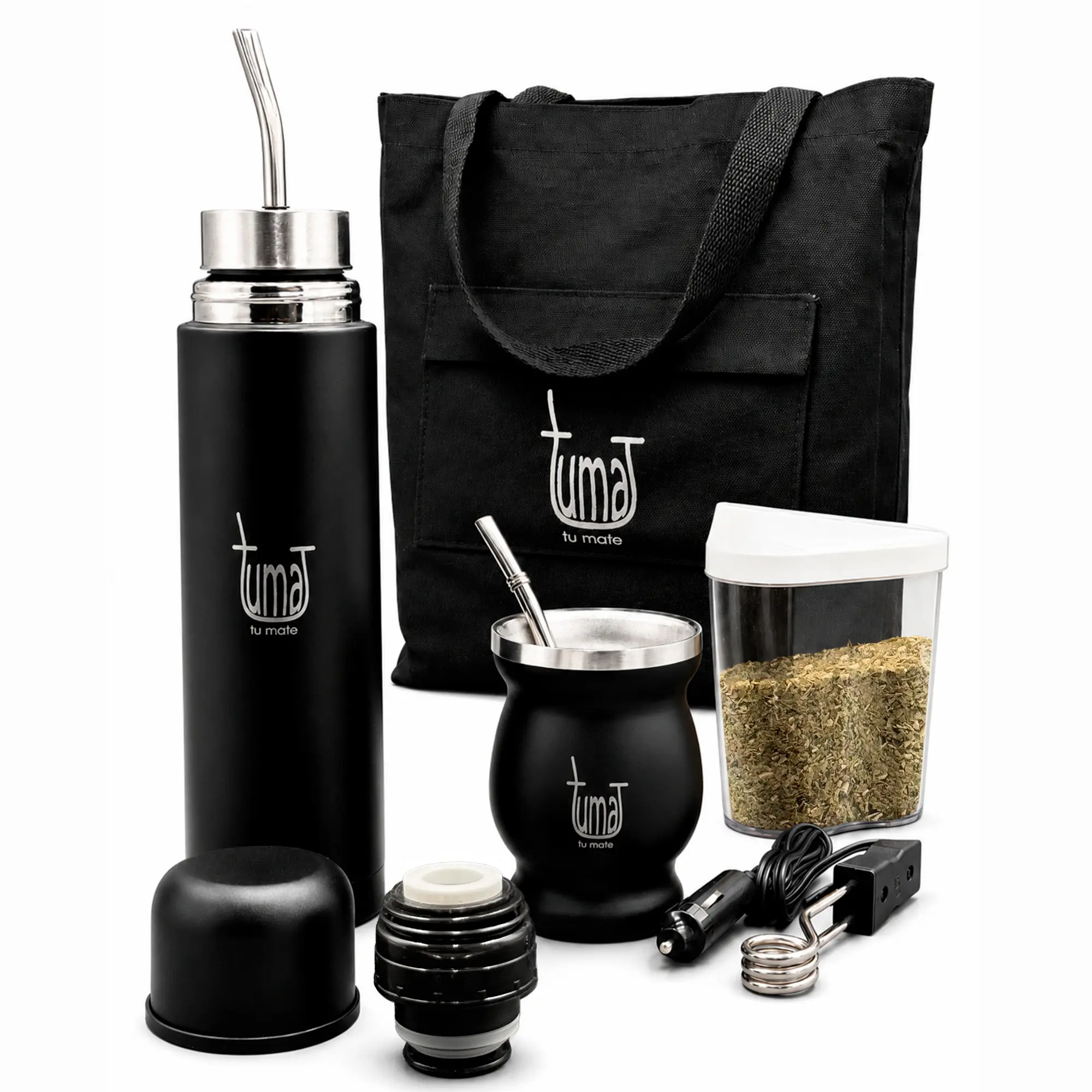 Tuma FULL KIT Black Classic 750ml Stainless Steel Insulated Flask with Auto-Pour Adapter