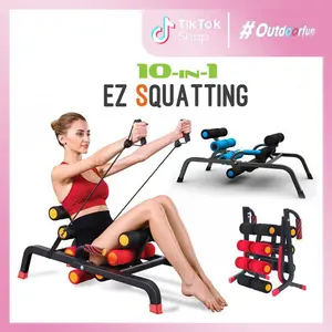 10-in-1 Fitness Yoga Chair with Resistance Bands – Features 12 Massage Rollers, Back Stretcher, Inversion Table, Ab Toner, Squat Trainer, Core Strengthener, Push-up Stand, Sit-up Assistant, And More. Home Gym, OutdoorFun, Father's Day Gift
