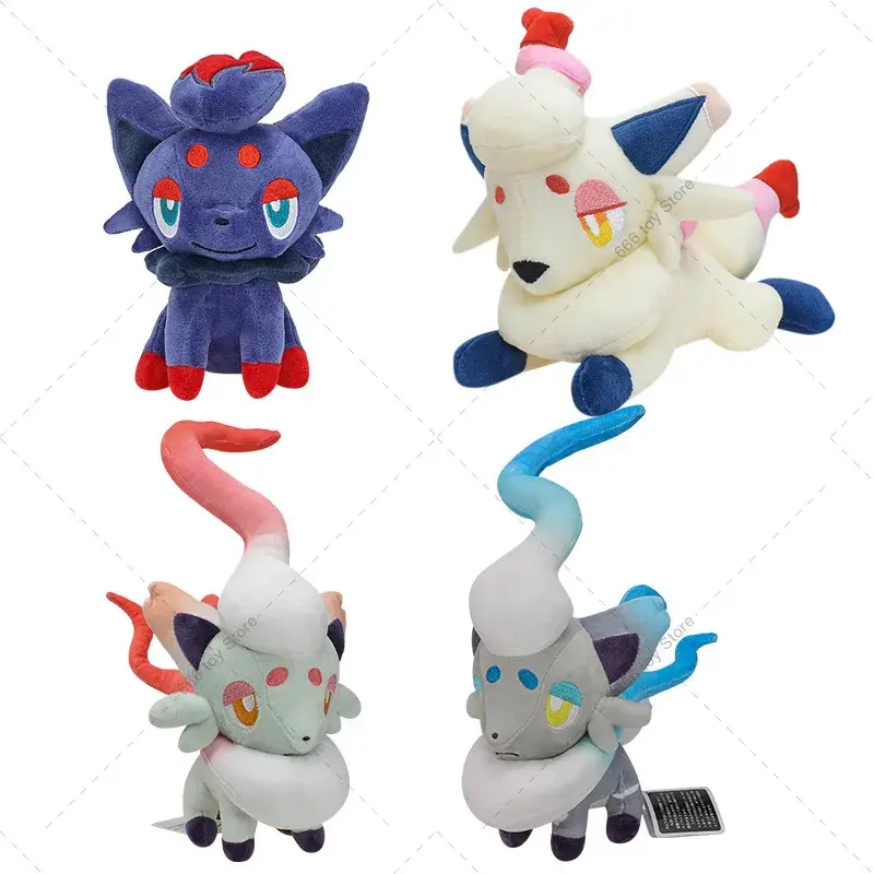 Pokemon Plush Zorua Hisuian Zorua Shiny Hisuian Zorua Animal Stuffed Toy Cartoon Peluche Dolls Christmas Gift Soft Stuffed Toys