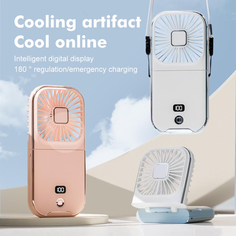 Mini Foldable Rechargeable Fan | 4 Speeds | 3000mAh Power Bank | Neck & Pocket Portable Use cool shop