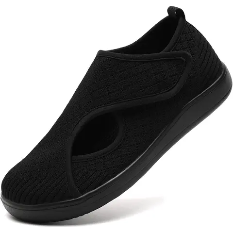 Women's Diabetic Wide Toe Slip-On Walking Shoes - Adjustable Closure, Lightweight, Breathable, Easy On/Off Footwear for Spring, Wide Foot Slip-Ons