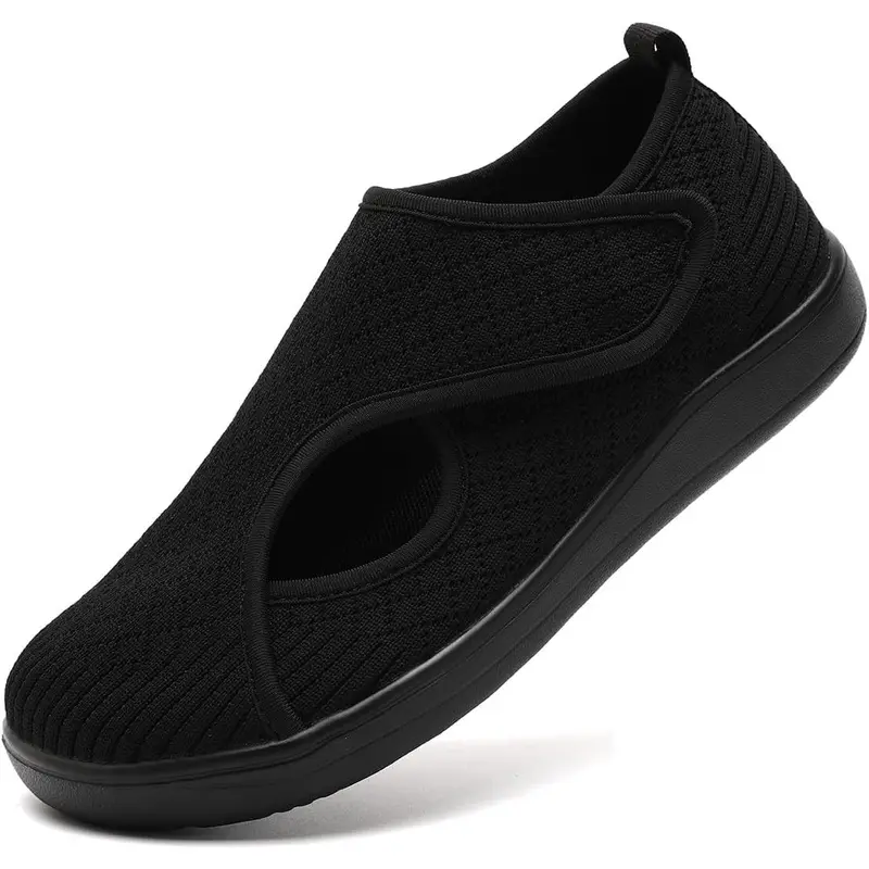 Women's Diabetic Wide Toe Slip-On Walking Shoes - Adjustable Closure, Lightweight, Breathable, Easy On/Off Footwear for Spring, Wide Foot Slip-Ons
