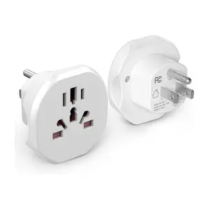 Universal Travel Adapter 2 Pack, Worldwide Plug Converter for Europe UK US Japan Australia China, Travel Essential Charger Adapter