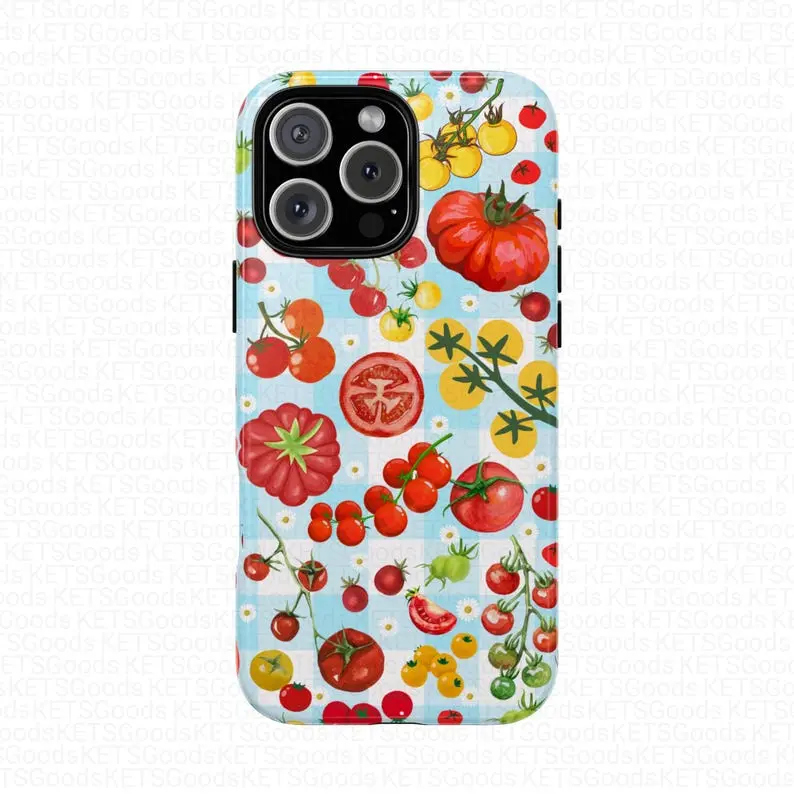 Tomatoes Phone Case Cherry Tomatoes Vegetables Phone Case, Picniccore Case - Phone case for iPhone/Samsung/Google Pixel | Cute Aesthetic