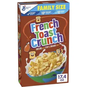 French Toast Crunch Breakfast Cereal, Syrup and Cinnamon Taste, Family Size, 17.4 oz