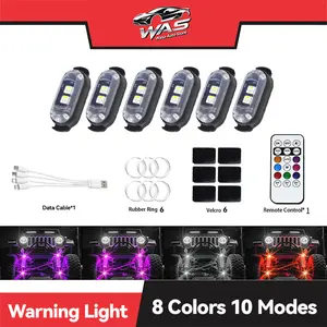 Wireless LED Strobe Lights with Remote Control Rechargeable IP65 Waterproof for Car Motorcycle Bike Drone Aircraft