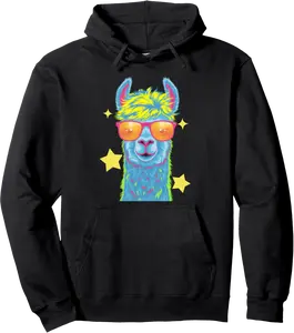Llama Over Drama Funny Cute Alpaca Llama Pullover Hoodie - Jessicajon Shop 92B0DJTNSCR6