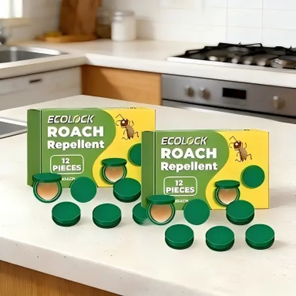 ECOLOCK Solid Roach Repellent Gel Bait Cockroach Killer - 90-Day Long-Lasting Protection, Fast-Acting, Child-Resistant, Odor-Free, Non-Toxic, Indoor Insect Control for Home, Office, Roach Repellent Indoor