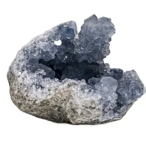 Celestite Geode Cluster - 3.5 lbs Stunning Natural Crystal Cluster with Unique Formation and Weight