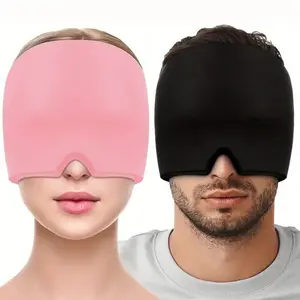 Migraine Relief Cap, Hot & Cold Headache Hat Gel Ice Pack Mask, Face Compress Heating Cooling Head Wrap for Stress, Sinus, Puffy Eyes & Hangover