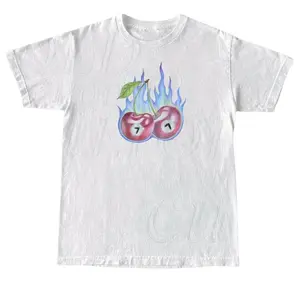 7 Ball Cherry On Fire Vintage Style Tshirt, Retro Y2k Lucky Cute Shirt, Cherry Shirts, Lucky 7 Hand Drawn Gifts, Billard 8 Ball Shirt Crewneck