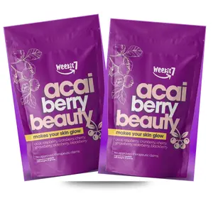 Weekit7 Acai Berry Beauty Drink 7 Sachets | Organic Acai and 7 Berry Blend Powder 2-PACK
