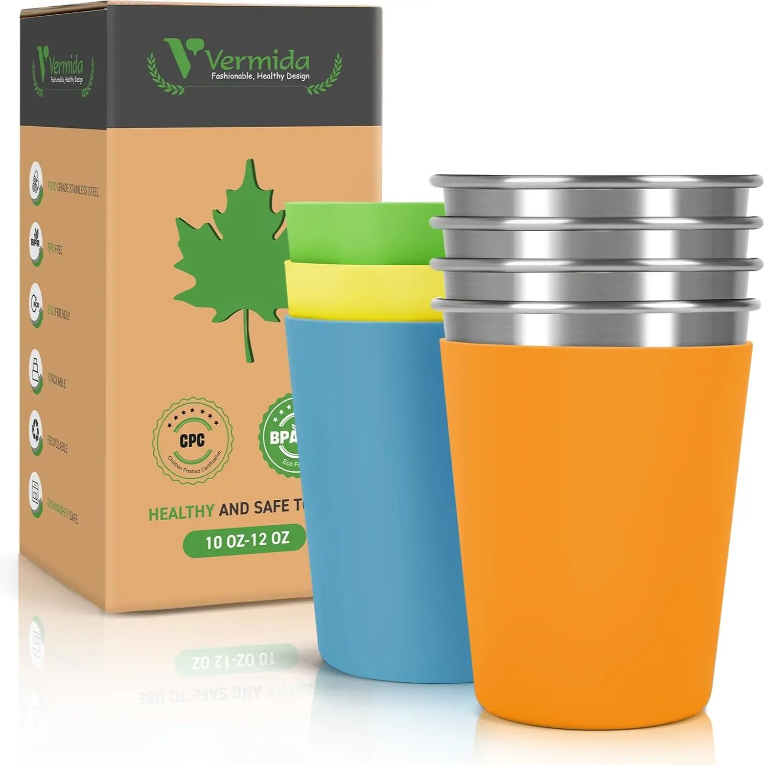 Orange, Green, Blue, Red