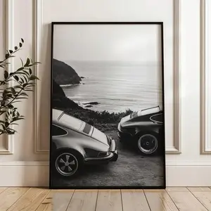Black And White, Vintage Car Poster, Retro Luxury Car Wall Art, Product without No Frame