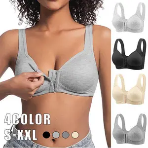 M 2/3/4PCS/ EssElegance Adjustable Front Closure Push-Up Bra Wire-Free Cross-Back, Seamless & Side Support for Daily Wear, Spring-Summer ComfoMrt Breathable Everyday Breathable Everyday Womenswear Bridal Rider Basic Minimalist ModestSkip intense workouts
