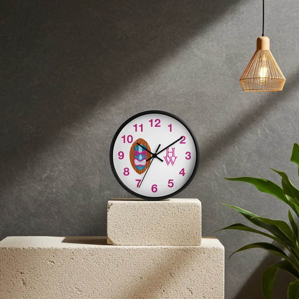 10-in Square Wood Wall Clock - Black Base, Silent Movement, Plexi Material, Hangable, Battery-Powered, Indoor Use Bedroom Home Decor Statement Piece (Home Supplies)
