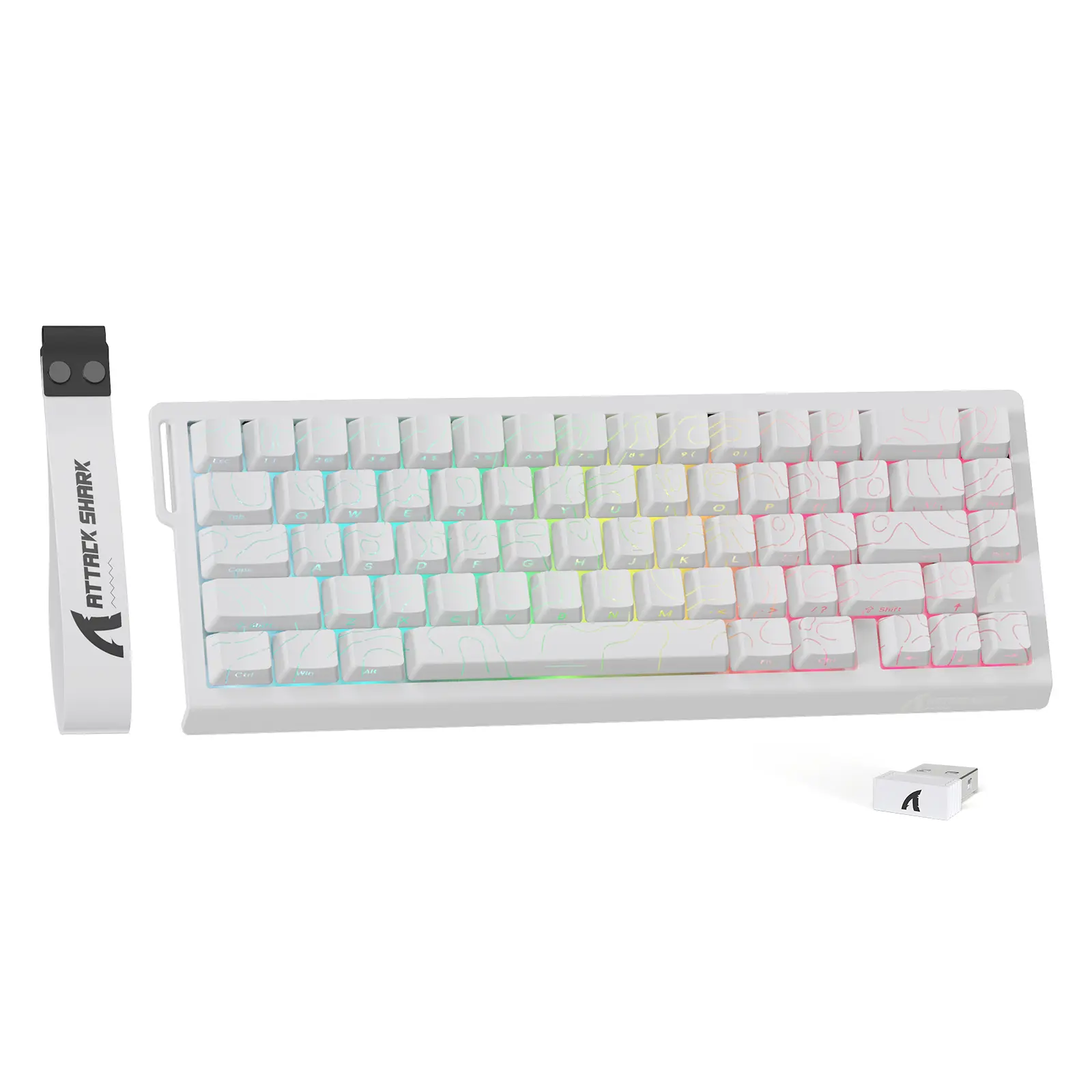 ATTACK SHARK X68 PRO HE Wireless Rapid Trigger Gaming Keyboard with Adjustable Actuation,8K Polling Rate,Hall Effect Magnetic Switch,Hot-Swap,RGB Backlit,BT/2.4GHz/Wired,for FPS Games