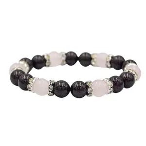 Garnet & Rose Quartz Revitalizing Love Gemstone Beaded Bracelet