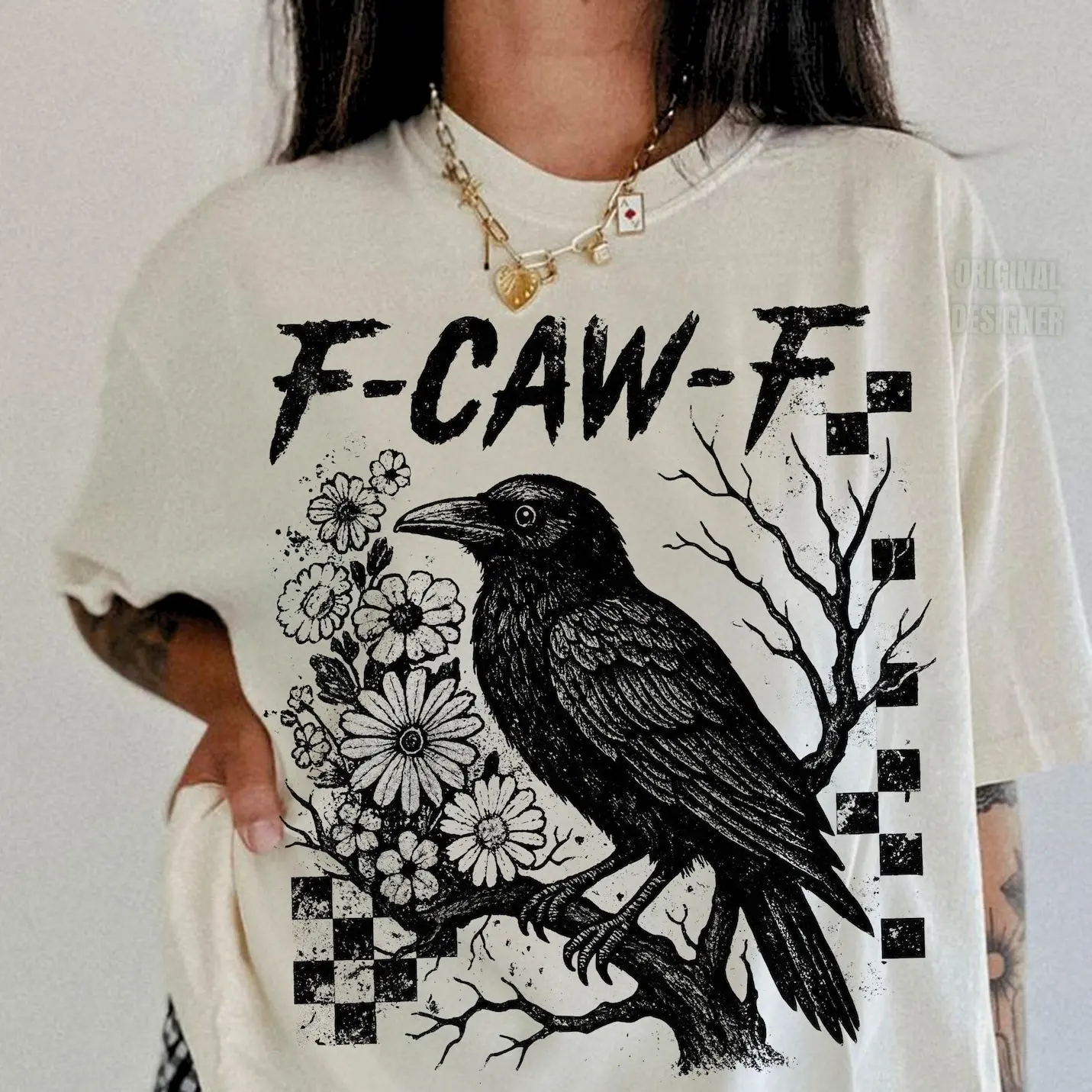 Black Bird Shirt, Funny Crow, F-Caw-F, Black Crow, Raven, Premium Soft Unisex Tee