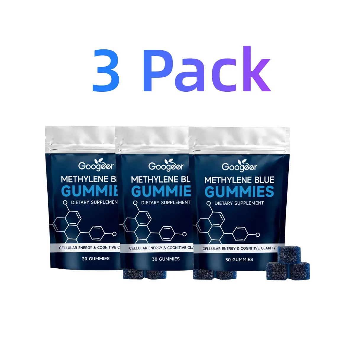 Methylene Blue Gummies Supports Cognitive Function, Cellular Energy,Mental Focus, Antioxidant Activity,30 Gummies