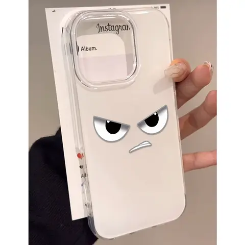 TPU Smartphone Case with Fierce Expression Pattern - Shockproof, Drop-Resistant, Camera Lens Coverage, Safety Protection for iPhone 17,16,16 Plus,15,14,13,12,11 Pro Max Plus, Durable Mobile Accessory