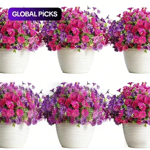 16 Pcs Artificial Flowers Set, Decorative Artificial Flower for Home Garden, Porch Window Box Decor Garden Decorations Spring Summer Yard Seasonal Celebrations Mother's Day Gift, Artificial Mixed Flower