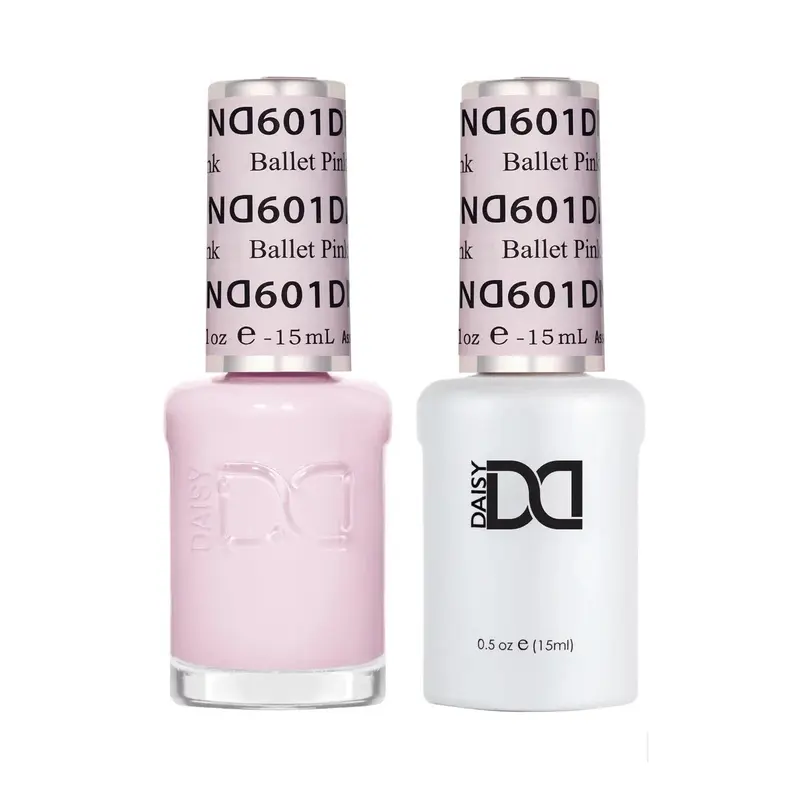 Daisy Brand DND Gel Nail Polish Duo Set - 601 Cute Subtle Pink Tone, Professional Grade, Long Lasting, Oil Soluble Pigments, 0.5 fl oz, DIY Gel X At Home Nail Care Products
