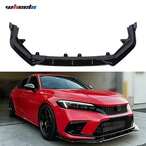 2022-2024 Honda Civic 11th Gen Sedan Front Bumper Lip Body Kit Gloss Black Rear Splitter Chin Spoiler Exterior Accessories