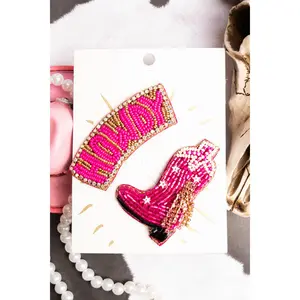 Seed Bead 'Howdy' and Boot Hat Pins