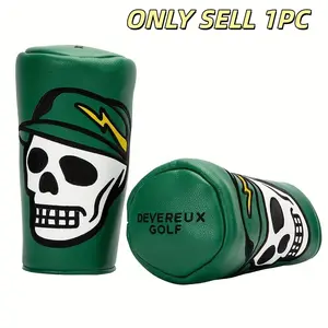 Skull Pattern Golf Club Head Cover, Waterproof & Durable Golf Club Head Cover, Golf Accessories for Men & Women, Halloween, Golf Putter
