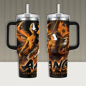 Aang The Last Airbender Insulated Tumbler 20oz 40oz Stainless Steel Cup Anime Fan Gift with Straw