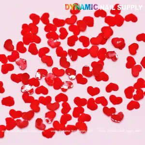 90 pcs Pure Red Resin Heart Shape Charm for Valentine Nails Design