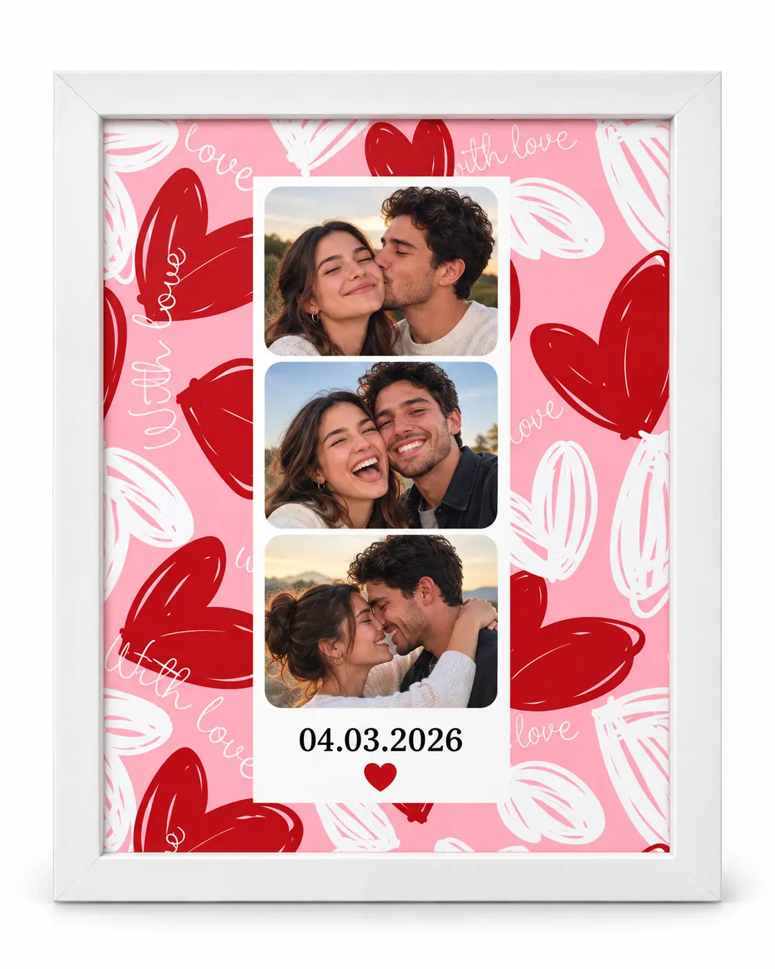 Personalized 8x10 Photo Frame with 3 Photos & Special Date – Custom Couple Gift