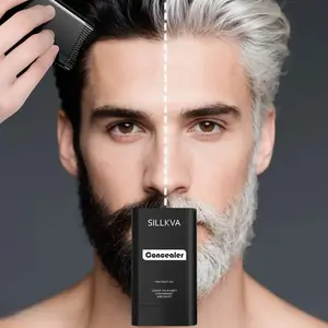 SILLKVA Hair & Beard Color Touch-Up Stick – Portable Root & Beard Concealer for Instant Grey Coverage, Natural Finish, Easy Application
