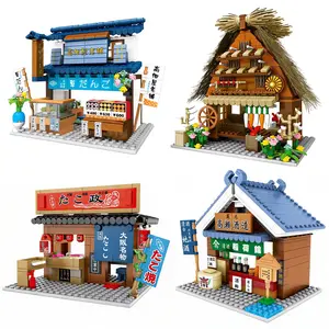 Japanese City Street View Shop, MOC Creative Mini Building Blocks House Set, Simulation Architecture Construction Toy, Gifts Idea for Kids Teenager Adult