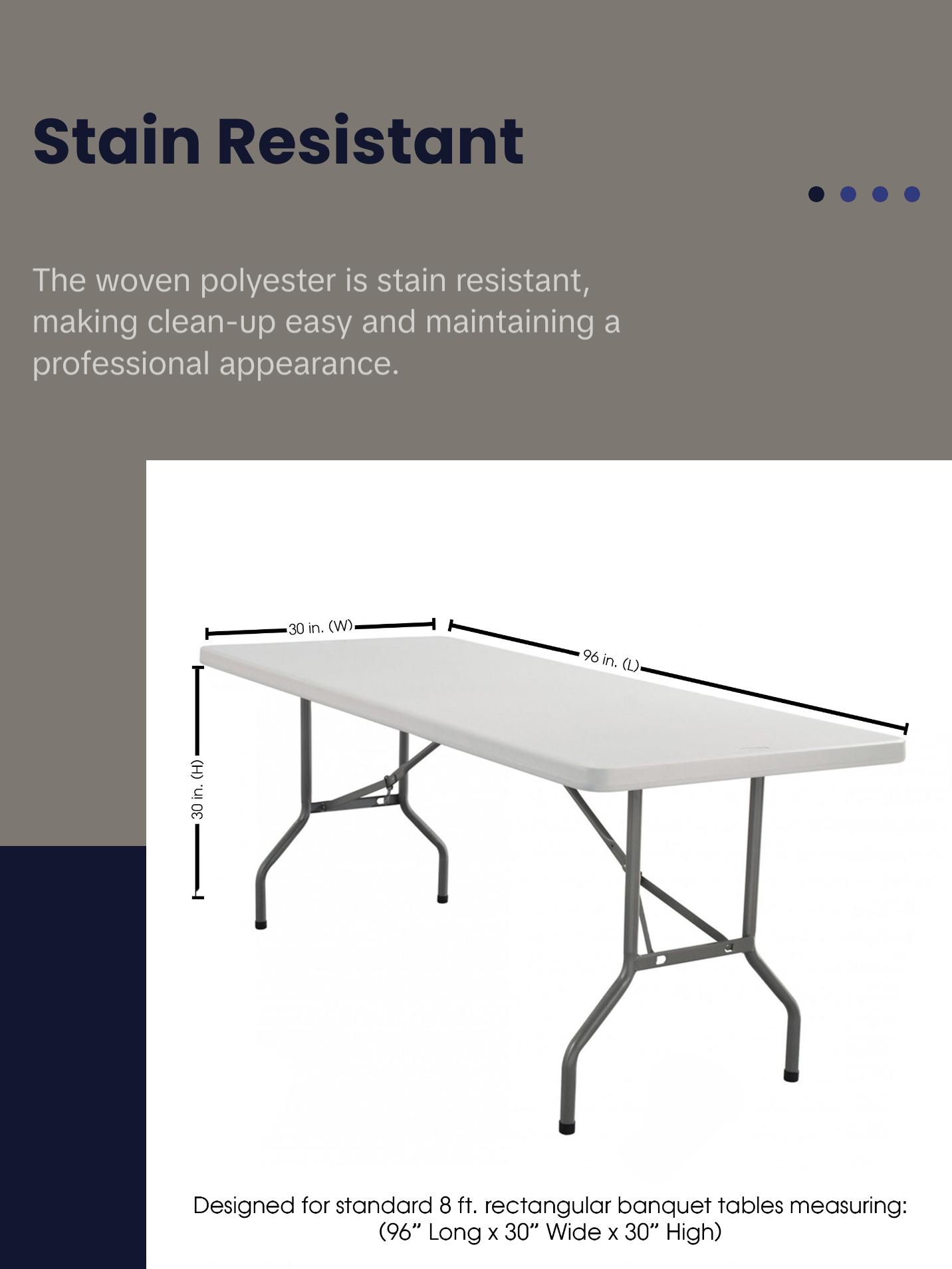 8 ft. Polyester Fitted Tablecloth Rectangular Royal Blue