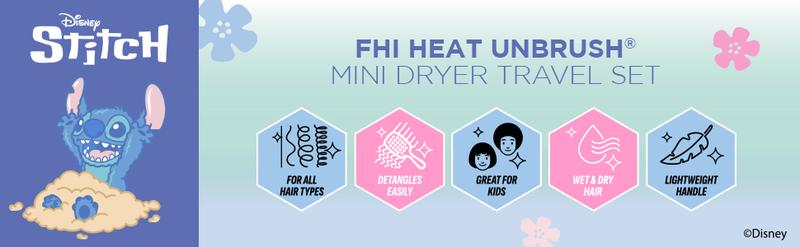 Disney Stitch UNbrush and Stitch Mini Blow Dryer Haircare Duo