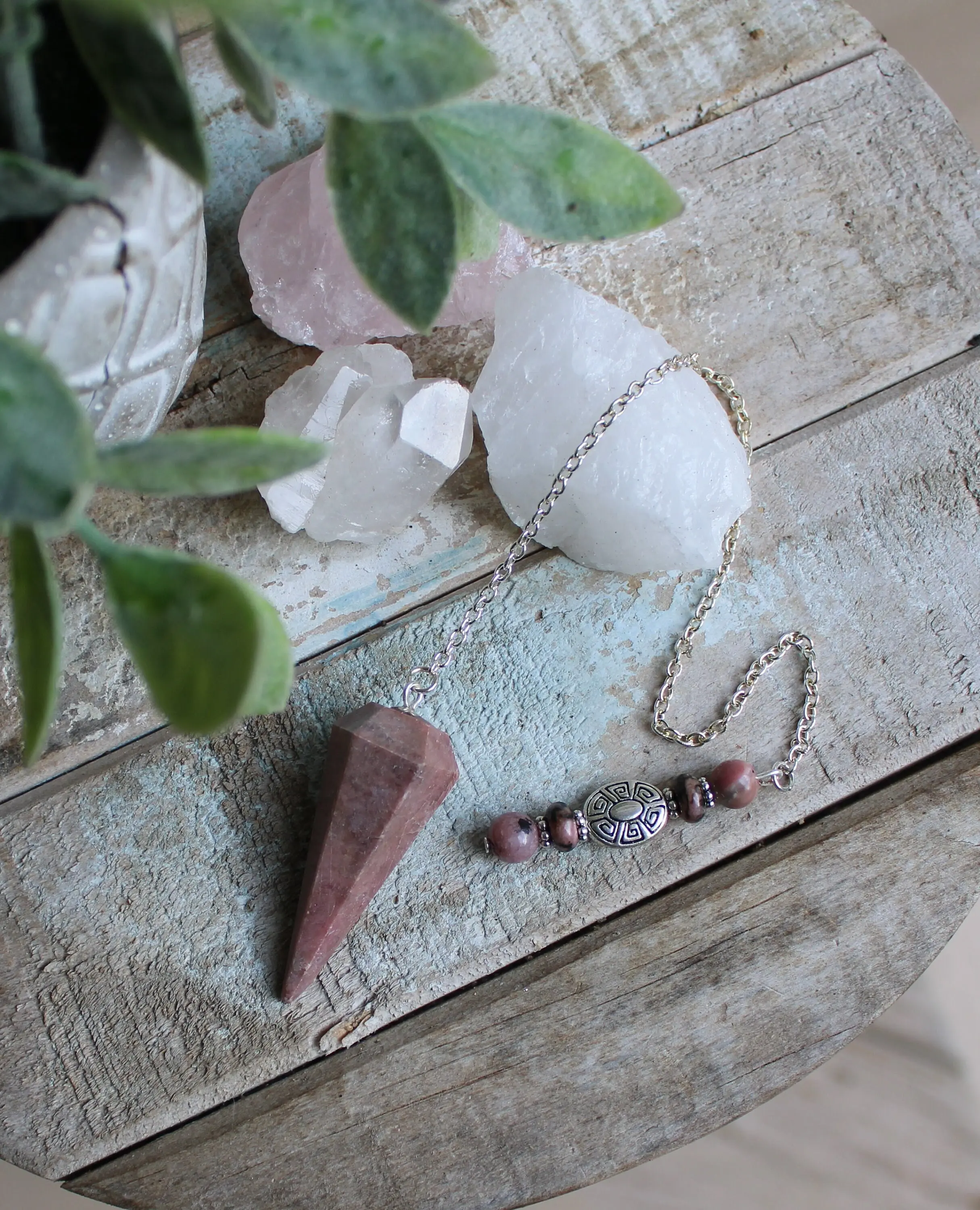 Pendulum Rhodonite Pendulum by Imogen Designs ~ Compassion, Forgiveness & Release of Fear ~