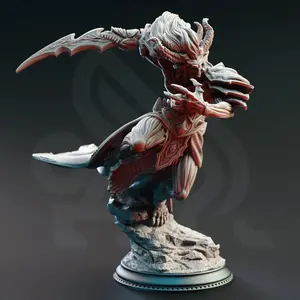Gresnos the Broken Fallen Corrupted Angel 3D-Printed Miniature - DM Stash Collectible Miniatures, Home Decor Statue Figurine, 3D-Printed Miniatures