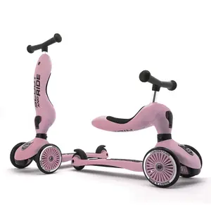 Scoot & Ride 2-in-1 Ride-On & Stand Kids Scooter, Ages 1-5, Highwaykick 1, Rose