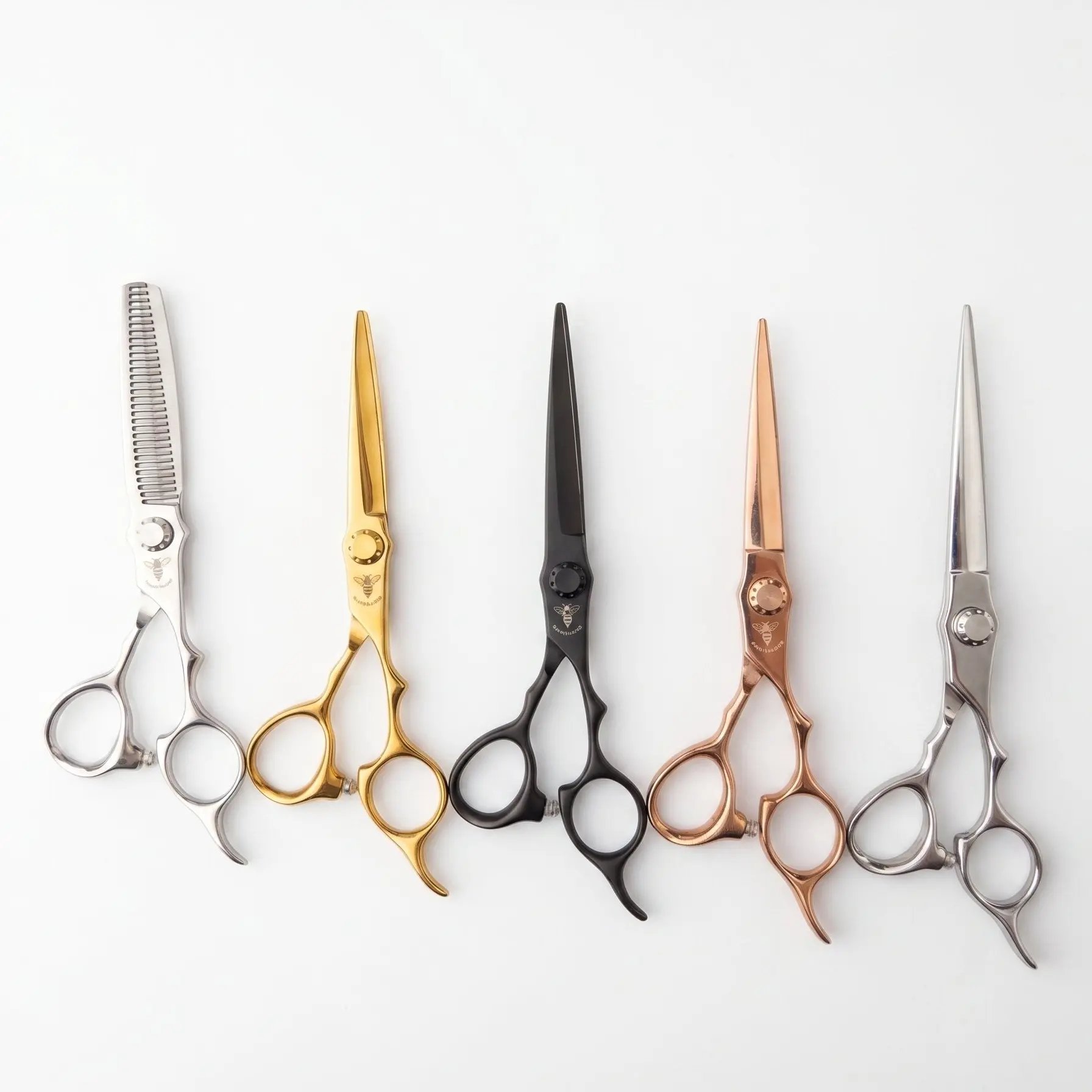 Bumble Bee Professional Barber Hair Cutting & Thinning Shears Set | Multi-Color & Multi-Size