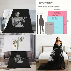 Lil Peep4 Themed Ultra-Soft Flannel Blanket - Black and White Graphic Design All-Season Cozy Throw for Home Office Travel - Perfect Gift for Fans Birthdays and Holidays Home Relaxation | Modern Aesthetic | Quality Comfort Cute Blanket