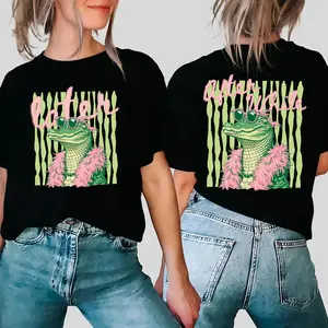 Later Gator Shirt: After While Crocodile T-Shirt, Funny Graphic Tee, Pink Feather Boa Sunglasses