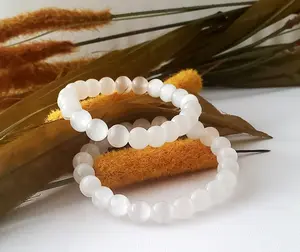 Selenite Natural Crystal Bracelet - Elegant Design with Natural Elements and Lightweight Quality
