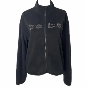 Bebe Sport Women’s Polartec Fleece  Jacket Black Full Zip High Neck Lightweight