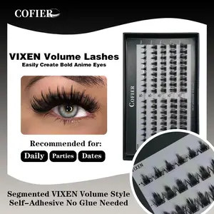 Cofier Lash Clusters 10–18mm Dramatic & Dense Volume – Self-Adhesive, No Glue Needed, Reusable DIY Lash Extensions Kit, C-Curl 90PCS