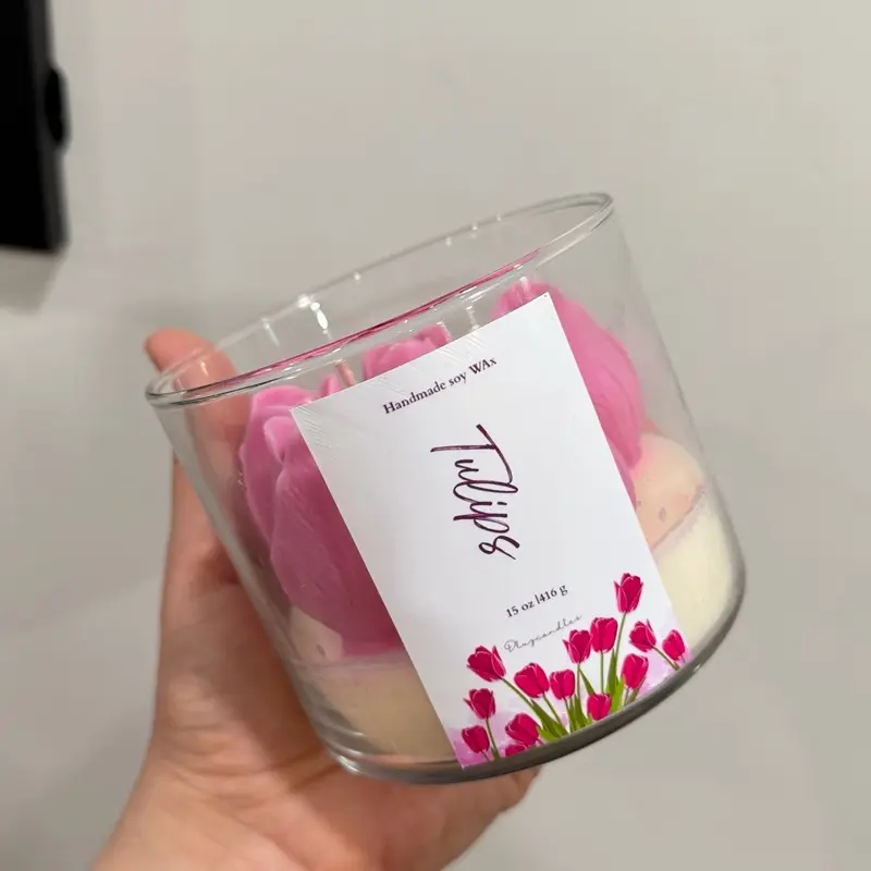 Handmade Soy Wax Candle, Tulip 15 oz