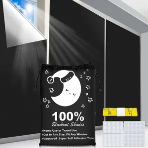 Portable Blackout Curtains, (40" x 57") Blackout Shades, 100% Portable Blackout Blinds for Any Window with 30 Pair Hook & Loop Tabs Stick-on, Temporary Blackout Shades for Baby/Travelers/Bedroom